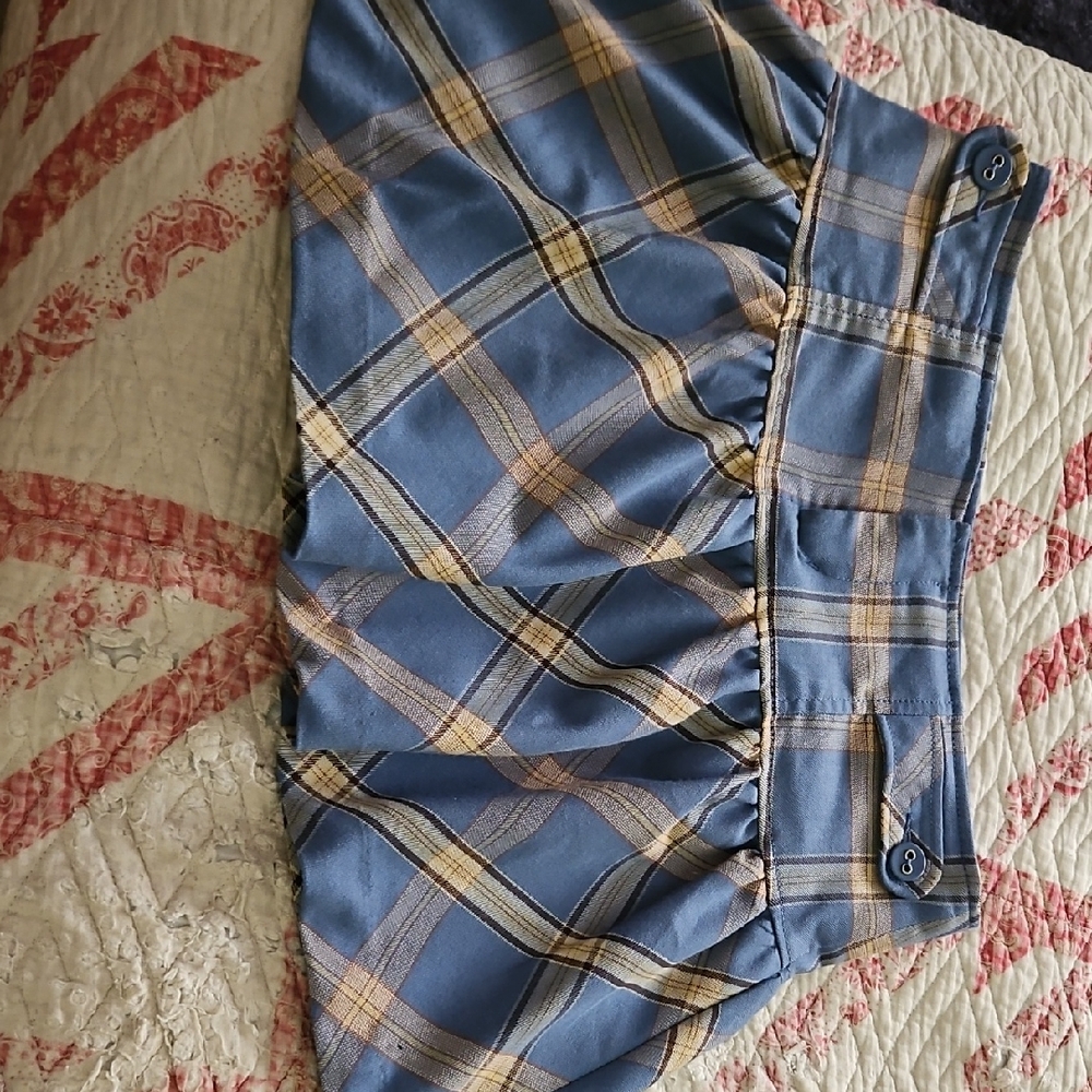 Tildon Plaid Skirt with Button Details
